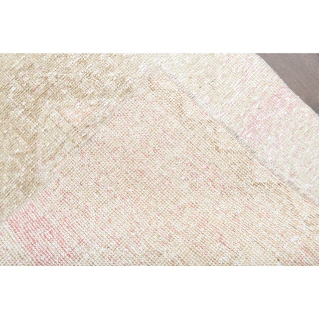 1970s Vintage Turkish Handmade Wool Cotton Beige Runner Rug For Sale - Image 11 of 11