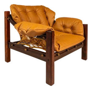 Mid-Century Modern 'Amazonas' Lounge Chair in Rosewood & Leather by Jean Gillon for Italma, Brazil, Circa 1970s