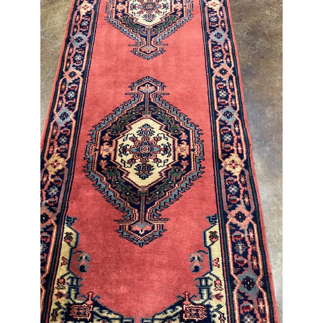 1990s 1990s Handwoven Persian Design Indian Rug 2'8" X 9'9" For Sale - Image 5 of 6