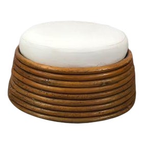 1960s Rattan Stacked Foot Stool For Sale