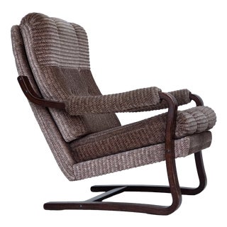 Vintage Danish Lounge Chair in Light Brown Furniture Corduroy, 1970s For Sale