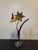 Abstract 1970s Bronze Metal Hummingbird Flower Sculpture For Sale - Image 3 of 17