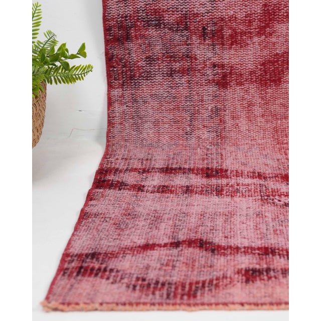 Turkish 1970s Vintage Turkish Oushak Handmade Wool Cotton Red Area Rug For Sale - Image 3 of 11