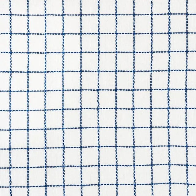 Farmhouse Sample - Schumacher X Vogue Living Agnes Sheer Fabric in Navy For Sale - Image 3 of 3