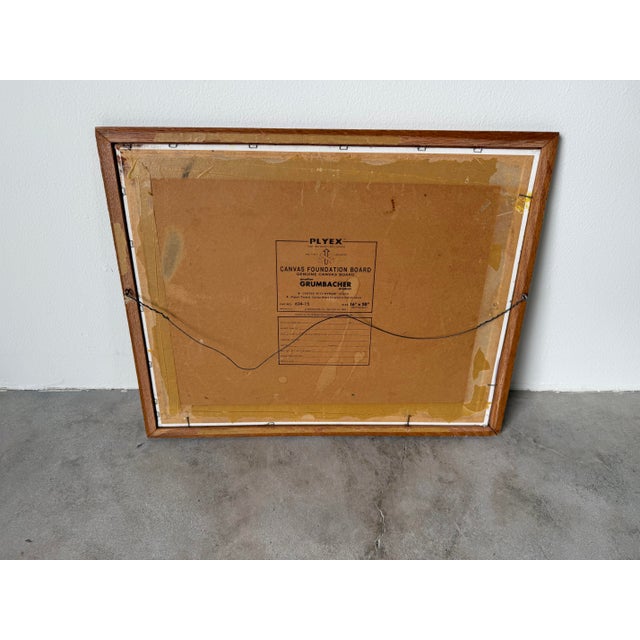 1975 Vintage E. Hanniferd Abstract Still Life Oil on Board Painting – Framed For Sale - Image 12 of 12