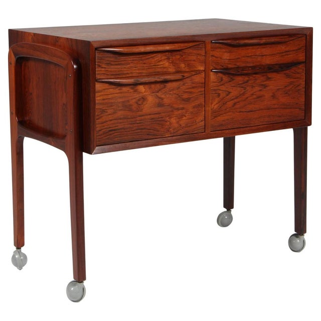 Brown Sewing Table in Rosewood by Erling Torvits, 1960s For Sale - Image 8 of 8