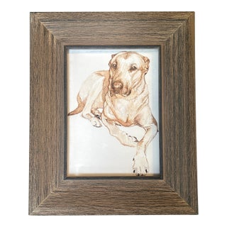 Contemporary Original Yellow Lab Dog Watercolor Painting For Sale