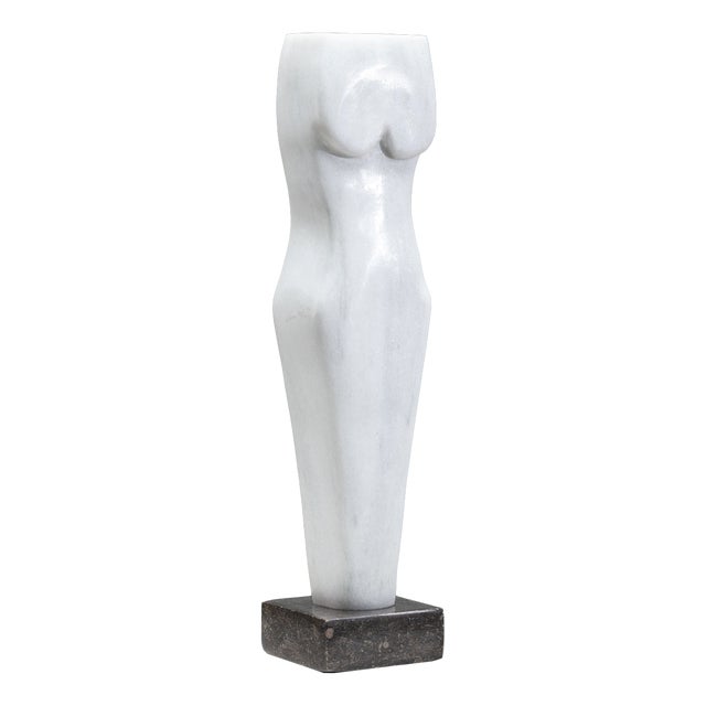 Abstract White Torso, 1970s, Marble For Sale