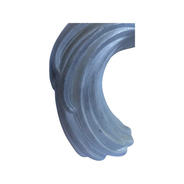 Ceramic Circa 1980 Vintage Woman of the Wind Ceramic Sculpture in Metallic Silver For Sale - Image 7 of 11