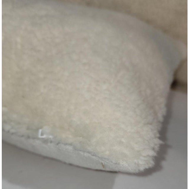 Late 20th Century Sheep Skin Pillows With Homespun Linen Backing- Set of 3 For Sale - Image 4 of 7