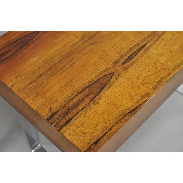 Late 20th Century Mid Century Danish Modern Echtes Kristall Spiegelglas Rosewood Vanity Table For Sale - Image 5 of 12