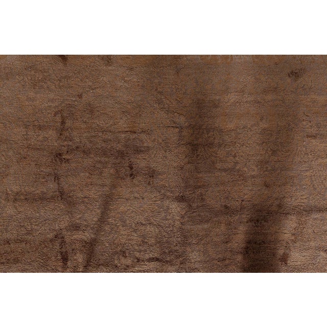 Modern S10 Tibetan Brown Floral Design Silk & Wool Rug by Doris Leslie Blau Size: 9.0" × 12.0" (274 × 365 cm). Beauty of...