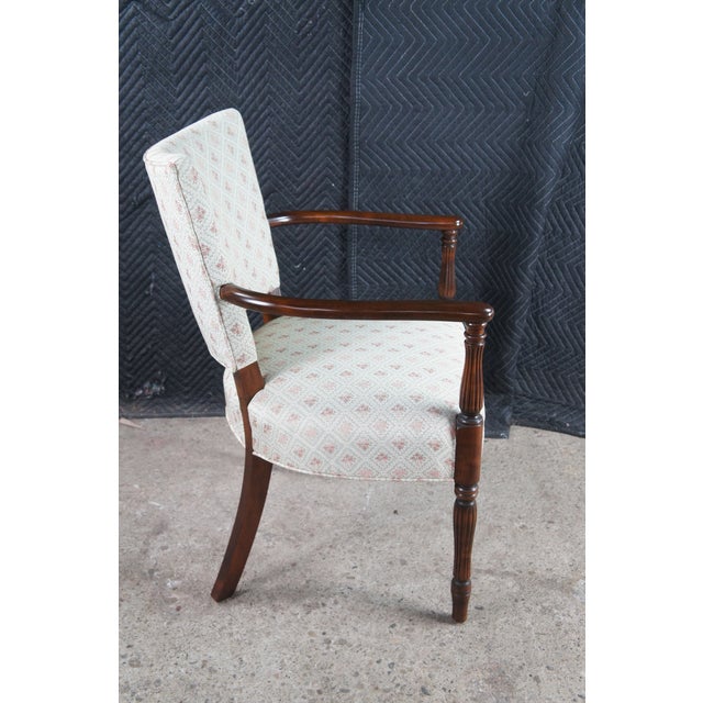 Mid 20th Century Martha Washington Style Mahogany Upholstered Library Arm Chair For Sale - Image 6 of 13