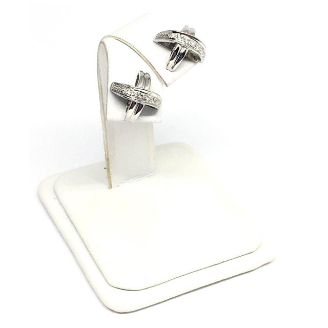Diamond Stud Earrings 14k Gold "X" 0.10 TCW Certified For Sale - Image 4 of 6