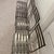 Silver Set of 4 Steel Klismos Curule Dining Chairs, Mid-Century, From Italy For Sale - Image 8 of 12