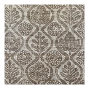 Lee Jofa Blithfield Collection Oakleaves Linen Fabric in Brown Taupe 6 1/2 Yards
