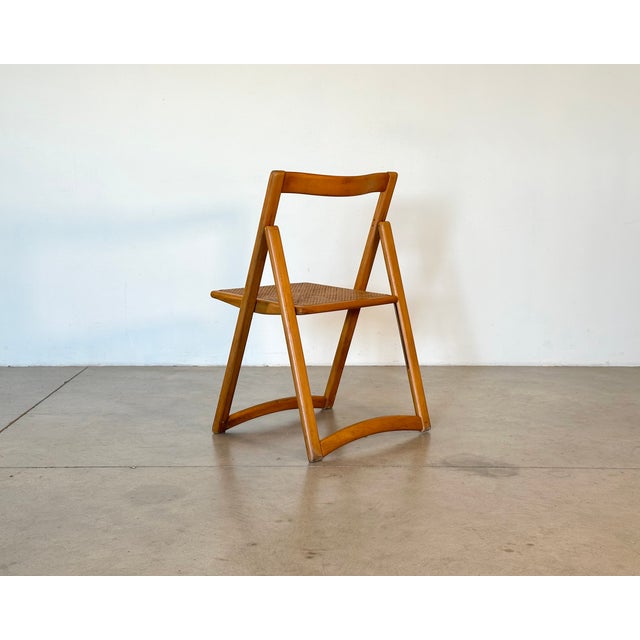 Vintage Folding Chairs in Ash and Vienna Straw, 1970s, Set of 4 For Sale - Image 14 of 18