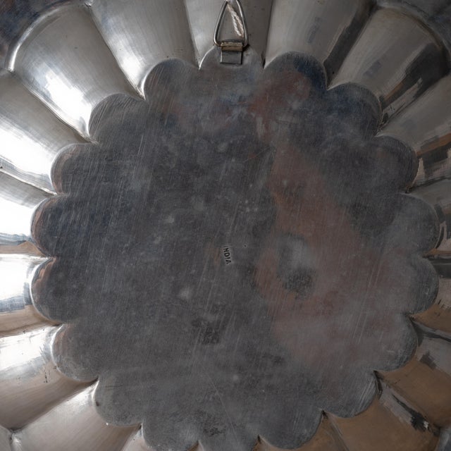 Metal Indian Silverplate Tray For Sale - Image 7 of 7