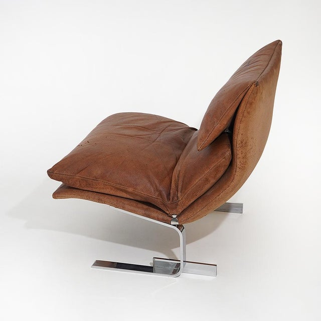 Metal Onda Armchairs by Giovanni Offredi for Saporiti, 1970s, Set of 2 For Sale - Image 7 of 18