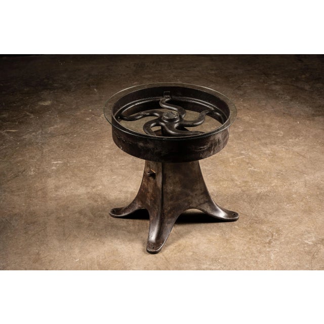 Cast Iron Coffee Table With Pulley Top For Sale - Image 10 of 10