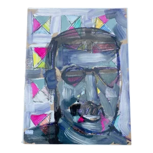 “Modern Man” Abstract Male Portrait Painting Signed John David O’Shaunessy
