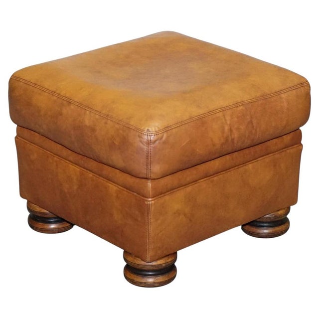 Tan Leather Cordoba Ottoman by John Lewis for Tetrad For Sale - Image 9 of 9