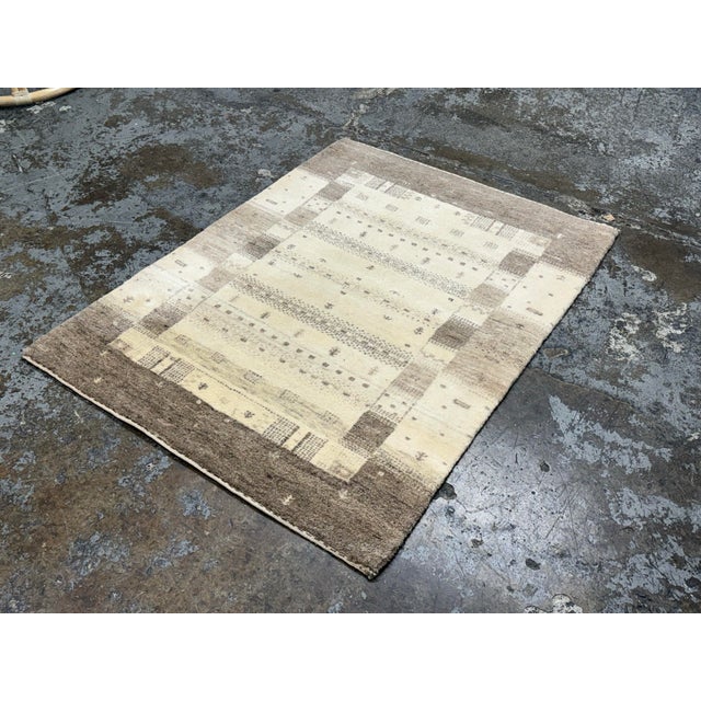 3ft 2in × 4ft 3in Kashkuli Gabbeh Wool Area Rug For Sale - Image 4 of 12