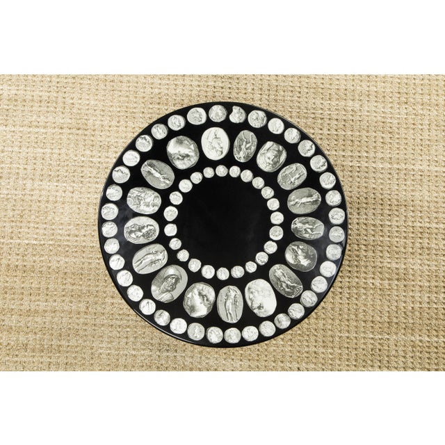 Piero Fornasetti Cammei' Silver Cameos Motif Side Table by Piero Fornasetti, Signed For Sale - Image 4 of 12