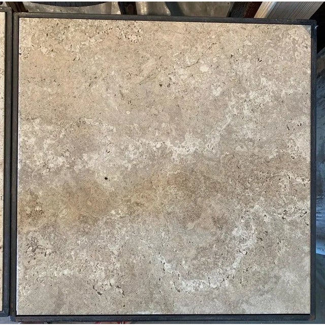 Mid-Century Modern Pair of Iron & Stone Finial Side Tables | Handcrafted Modern Accent Tables | Atlanta, Georgia For Sale - Image 3 of 6