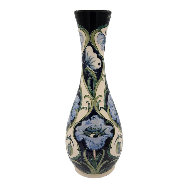Moorcroft by Rachel Bishop Pottery Vase - Limited Edition - Study in Blue - 17" For Sale