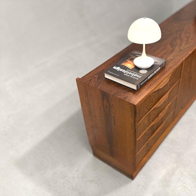 Brown Low Danish Rosewood Sideboard from Erling Torvits, Denmark, 1960s For Sale - Image 8 of 18