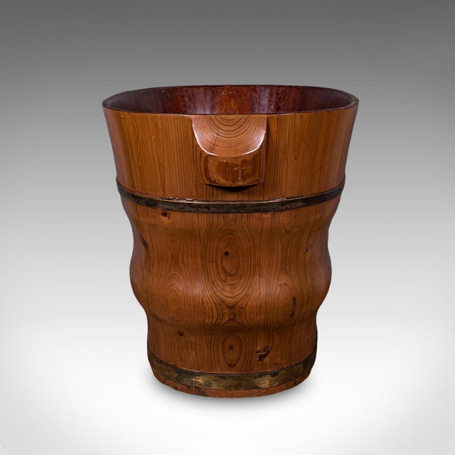 Victorian Antique Waste Paper Basket, Dutch, Cedar, Brass, Home Office Bin, Late Victorian For Sale - Image 3 of 9