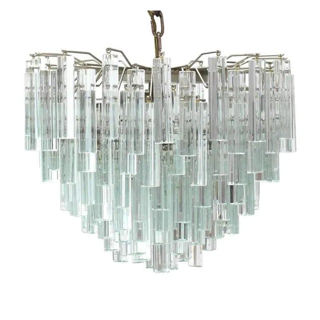Camer Glass Mid-Century Modern Round Camer Chandelier For Sale - Image 4 of 9