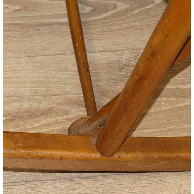 Vintage Rocking Chair with Locking Mechanism in Wood, 1890s For Sale - Image 10 of 11