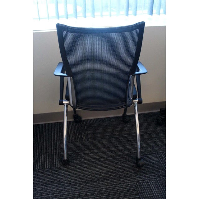 Early 21st Century Early 21st Century Contemporary Modern Mesh & Chrome Mayline Valore Stackable Side Office Chair For Sale - Image 5 of 11