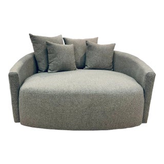 Modern Extra Large Gray Tweed Lounge Chair For Sale