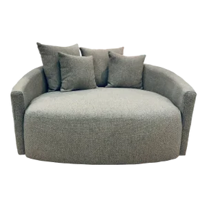 Modern Extra Large Gray Tweed Lounge Chair