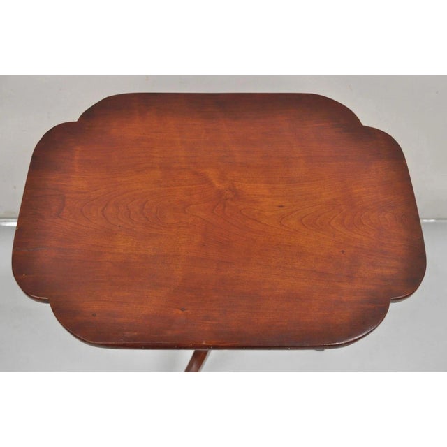Late 19th Century Antique American Sheraton Mahogany Tilt Top Side Tea Table Candle Stand For Sale - Image 5 of 12