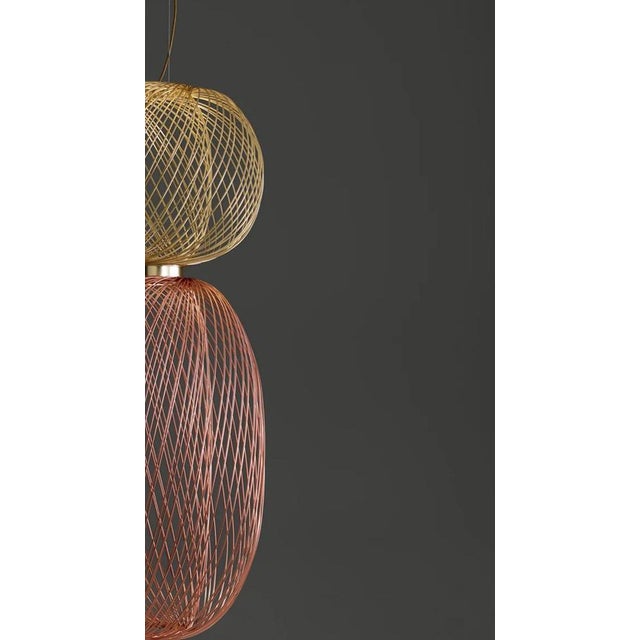 Metal Top 45 / Bottom 90 Suspension Lamp by Stephen Burks for Parachilna For Sale - Image 7 of 14