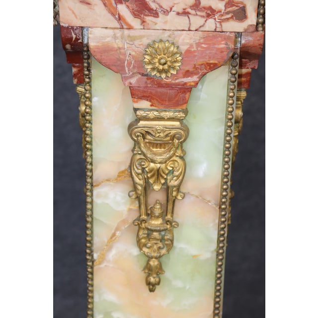 19th C French Onyx and French Empire Champleve Pedestal For Sale - Image 9 of 10