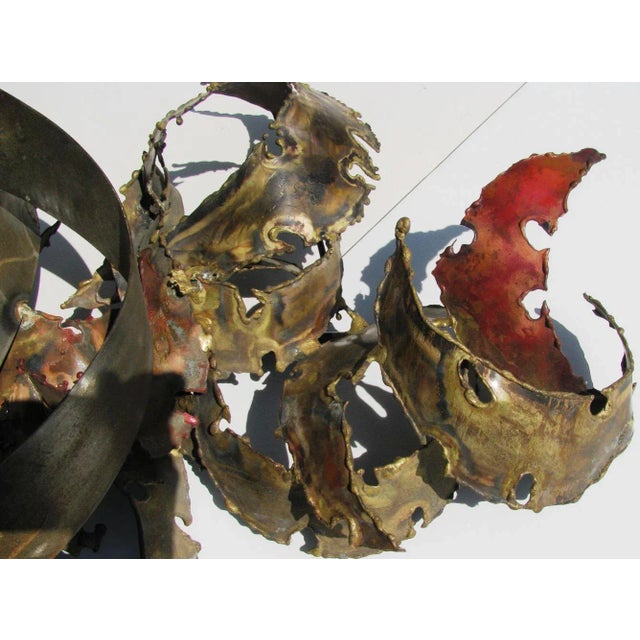 Original signed Mid-Century Modern Abstract Seandel Wall Sculpture, circa: 1970 Large – 46” X 35” Various torch cut...