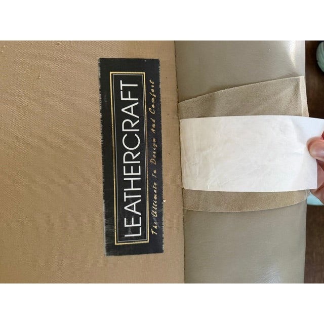Designer Leathercraft Sofa, Nailhead Trim 87" — Like New" For Sale In Seattle - Image 6 of 7