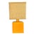 Orange Ceramic Cube Lamp With Squared Burlap Shade For Sale