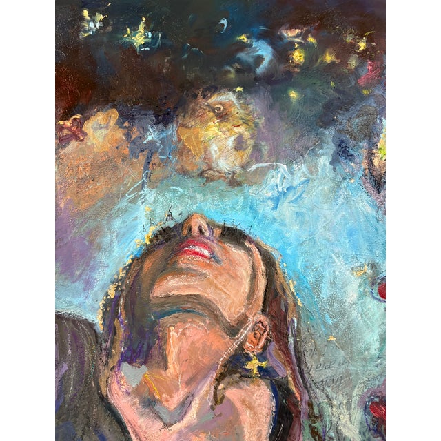 Abstract “Dreaming", Figurative Original Oil Paintings, Statement Piece, One-of-a-Kind For Sale - Image 3 of 14
