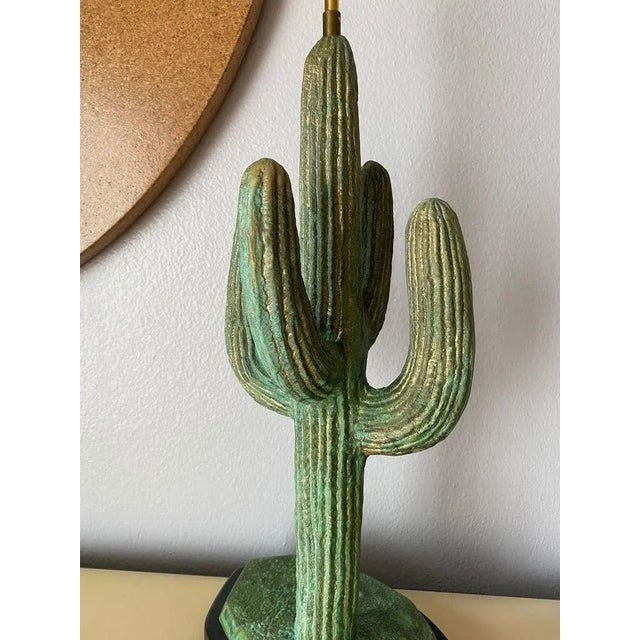 1970s Brass Saguaro Cactus Lamp For Sale - Image 10 of 12