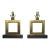 Mid Century Modern Hollywood Regency Square Brass Table Lamps, a Pair For Sale