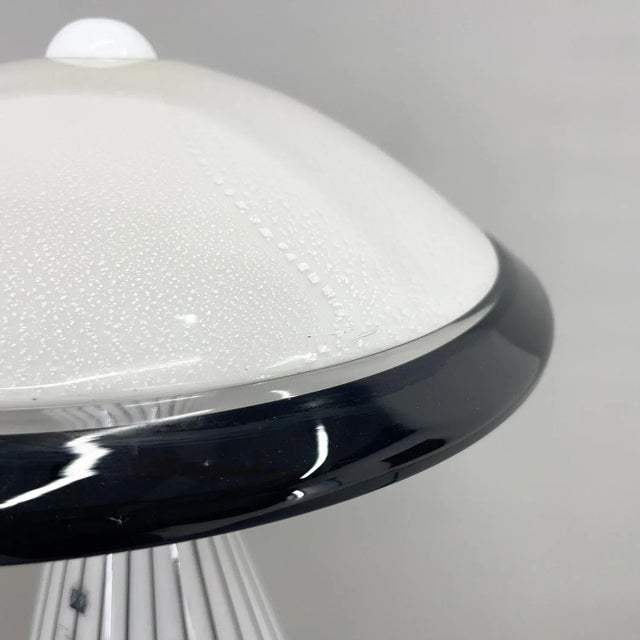 Black Italian Mushroom Vetri Murano Glass Table Lamp attributed to Zonca, 1980s For Sale - Image 8 of 11