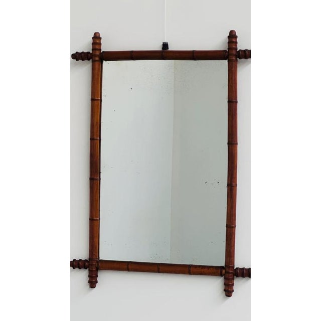 Antique Faux Bamboo Mirror, France For Sale - Image 10 of 14