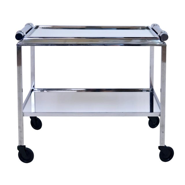 1930s Vintage Art Deco Bar Cart, 1930 For Sale - Image 5 of 10