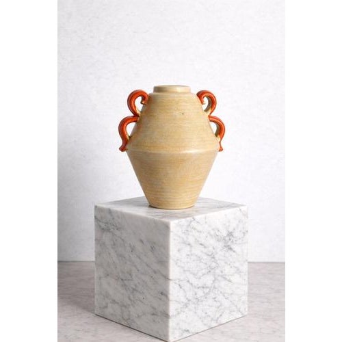 A rare and refined art deco stoneware vase designed by anna-lisa thomson for upsala ekeby, sweden, circa 1935. Model 3103,...